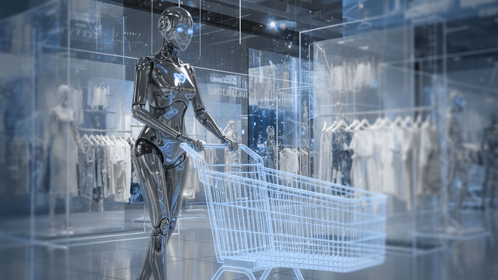 Roboter beim Einkaufen