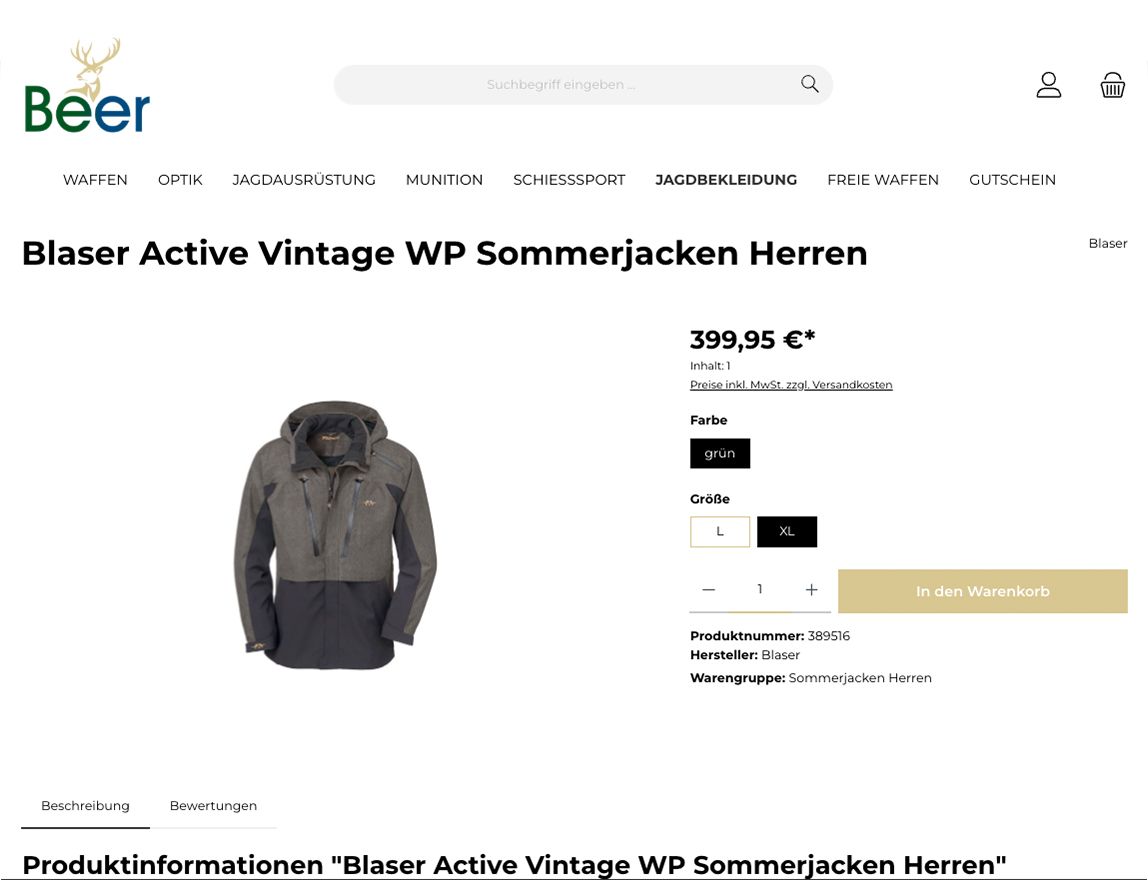 Screenshot vom Projekt Waffen Beer