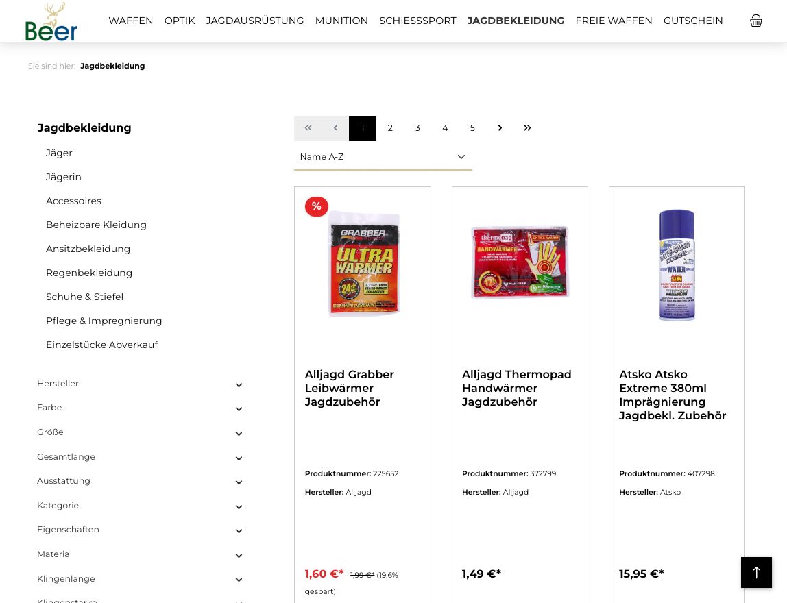 Screenshot vom Projekt Waffen Beer