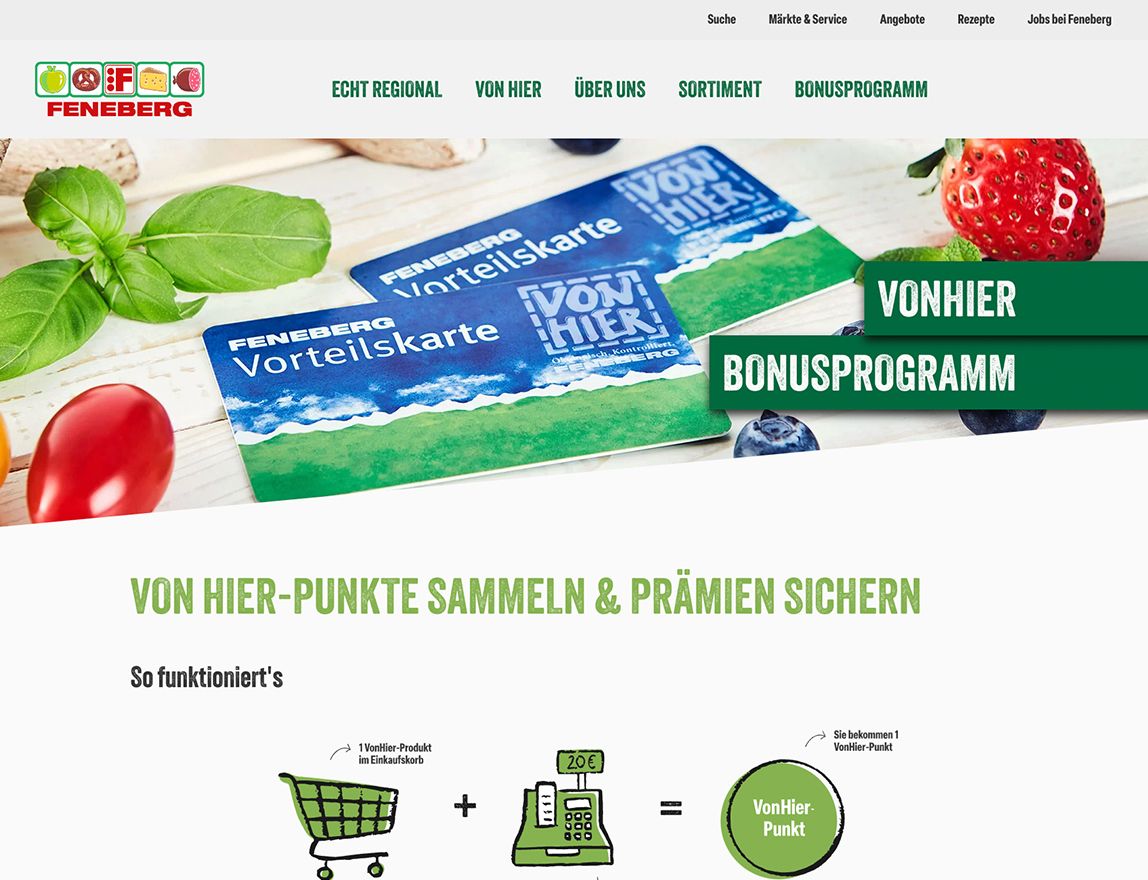 Screenshot vom Projekt Feneberg