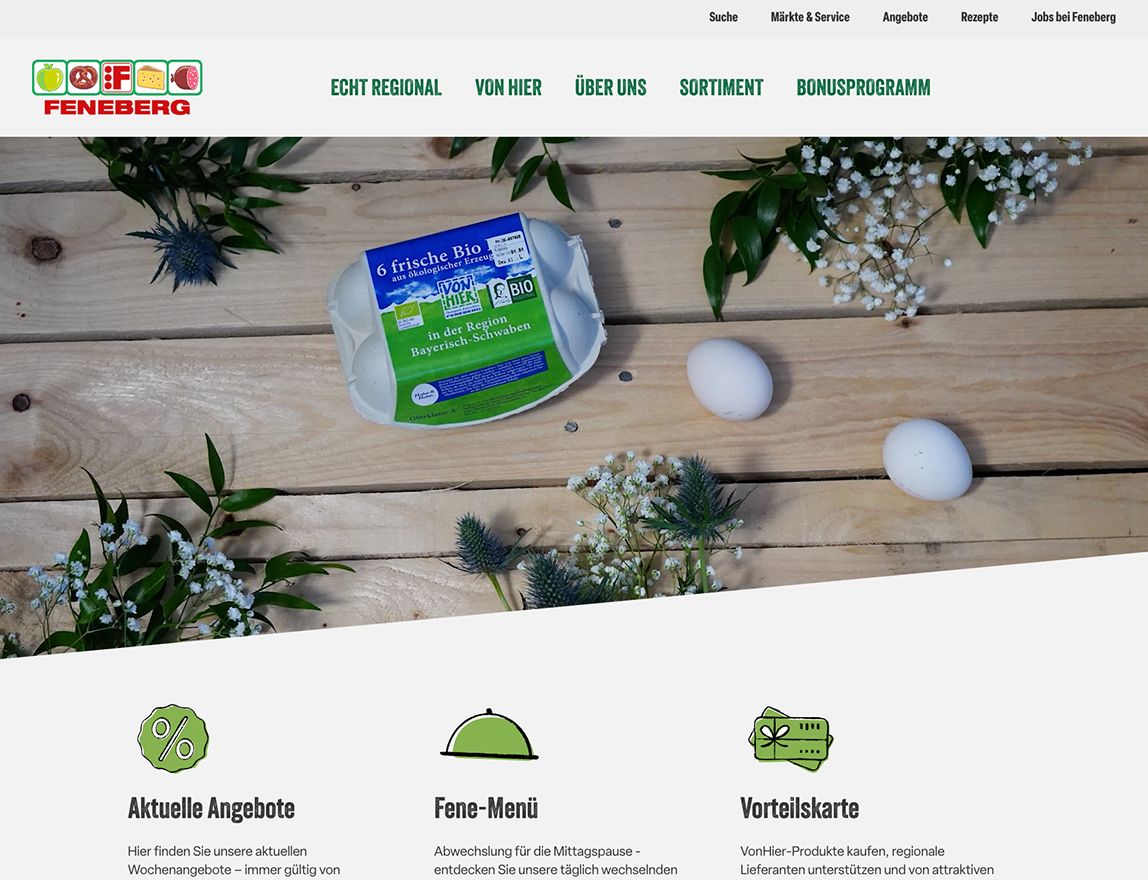 Screenshot vom Projekt Feneberg