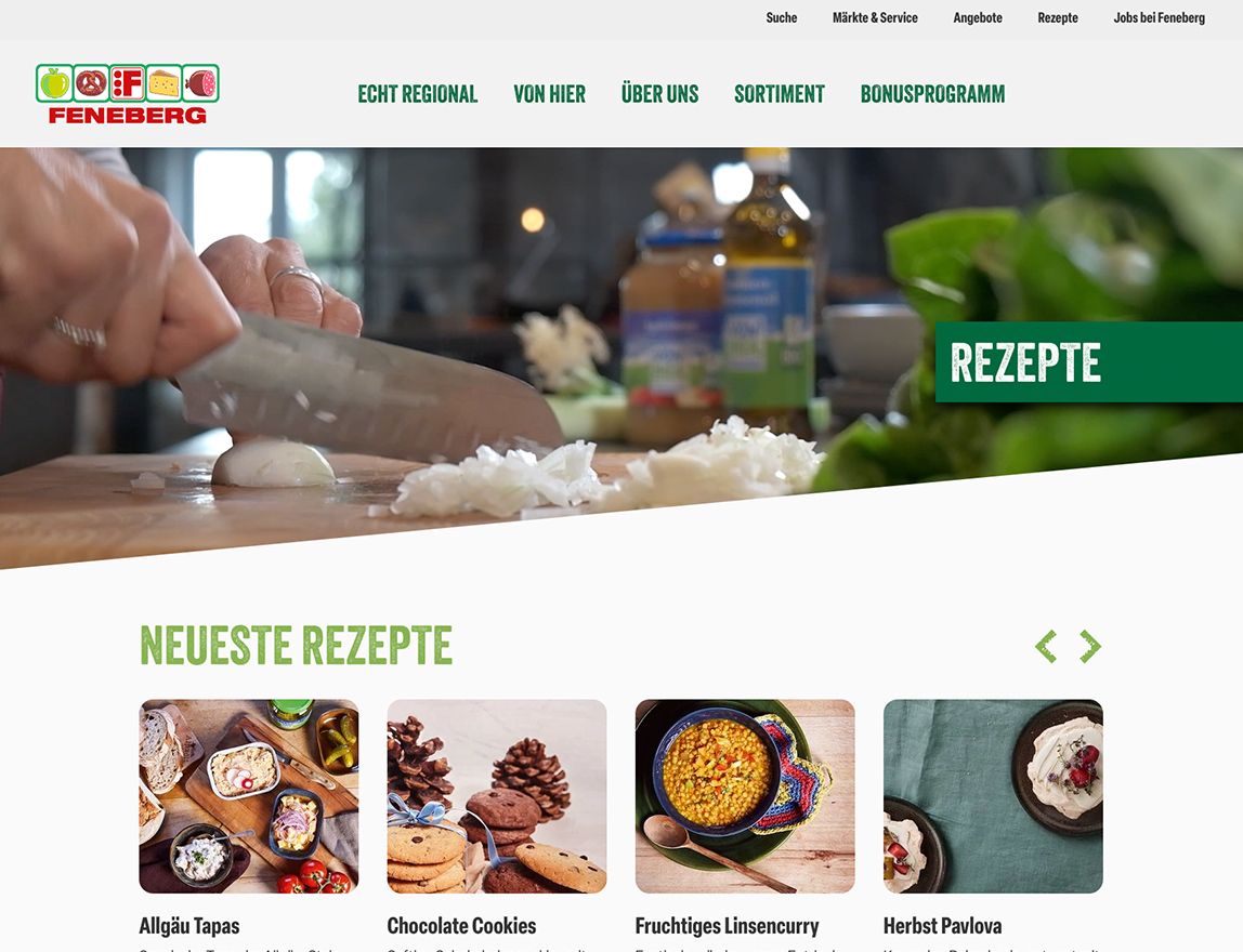 Screenshot vom Projekt Feneberg