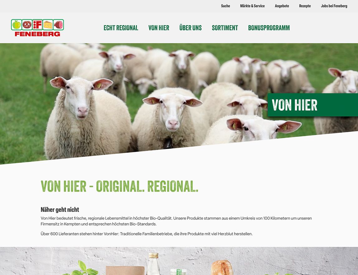 Screenshot vom Projekt Feneberg