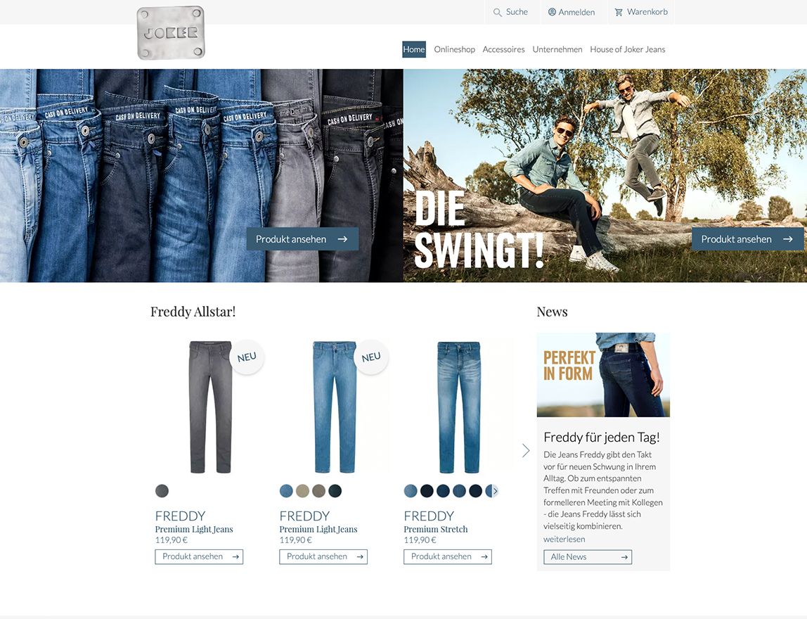 Screenshot vom Projekt Joker Jeans