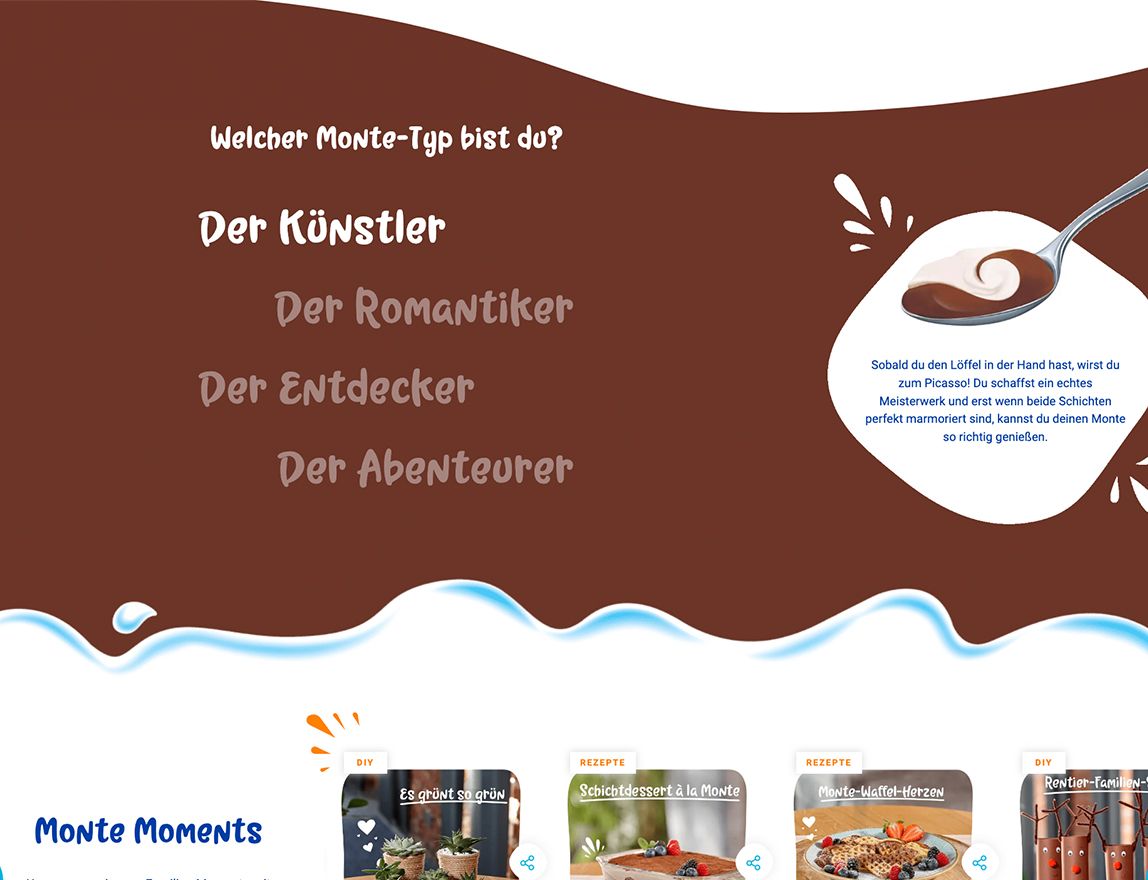 Screenshot vom Projekt Zott Monte