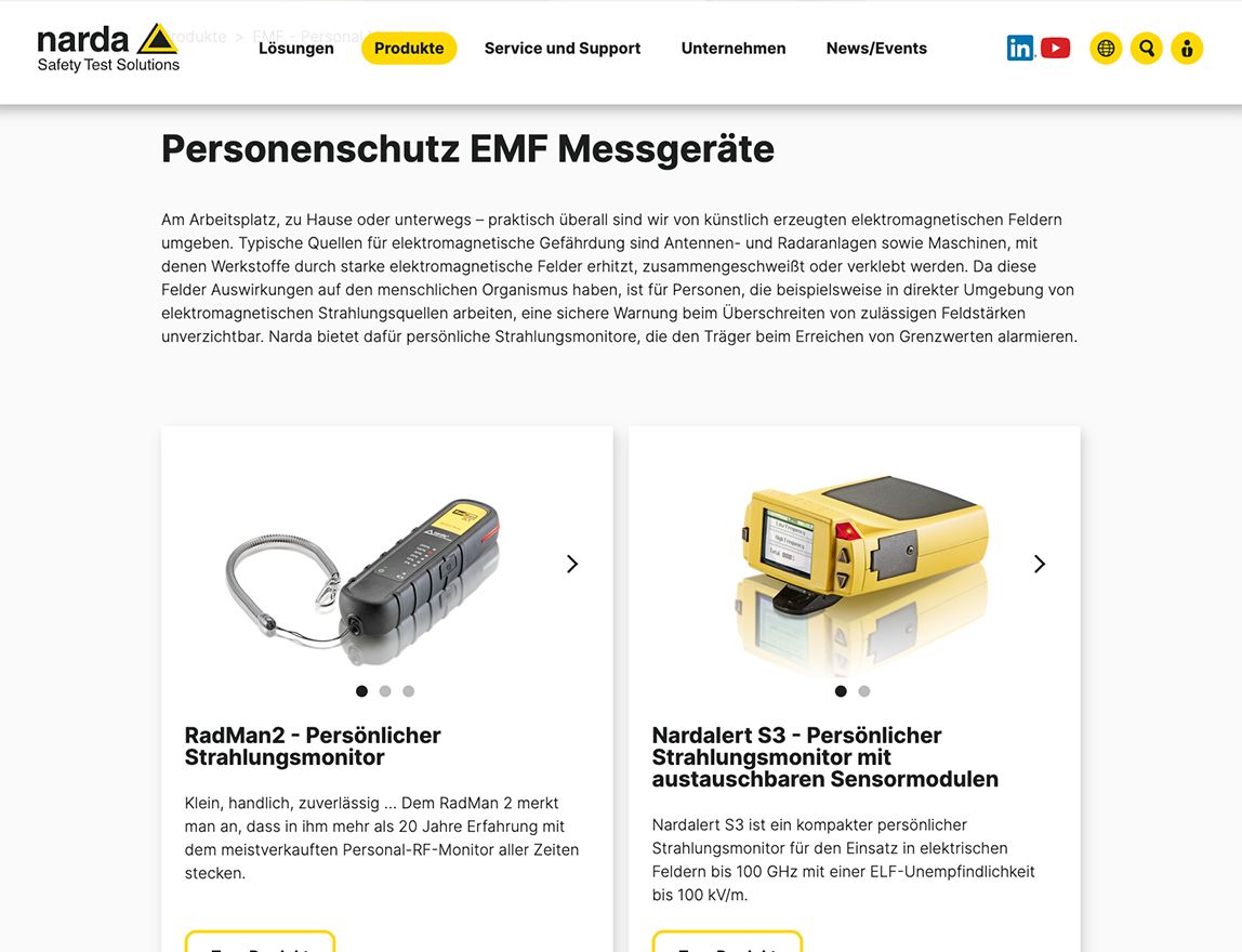 Screenshot vom Projekt Narda