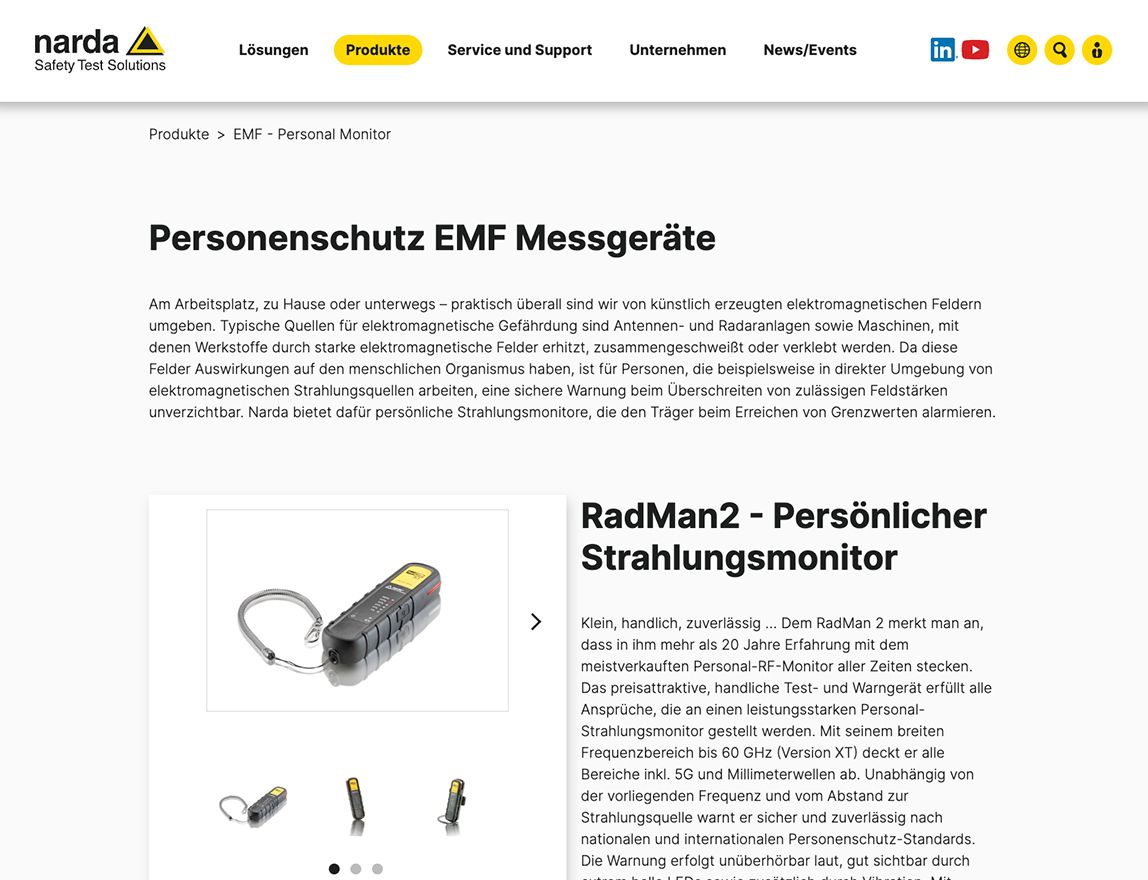 Screenshot vom Projekt Narda