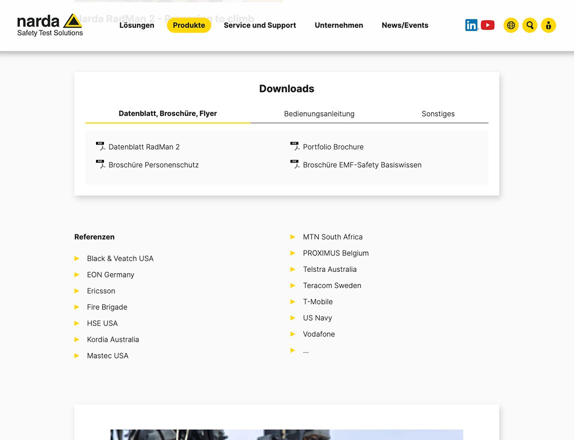 Screenshot vom Projekt Narda