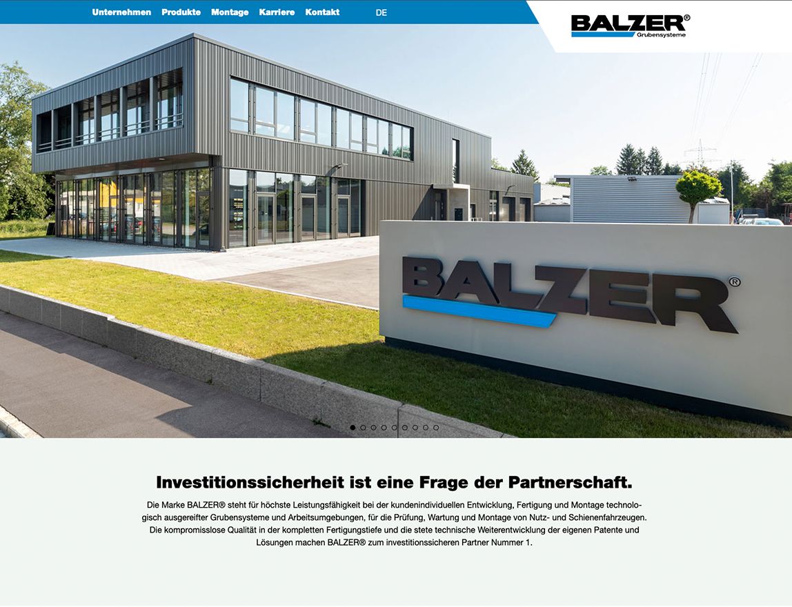 Screenshot vom Projekt Balzer