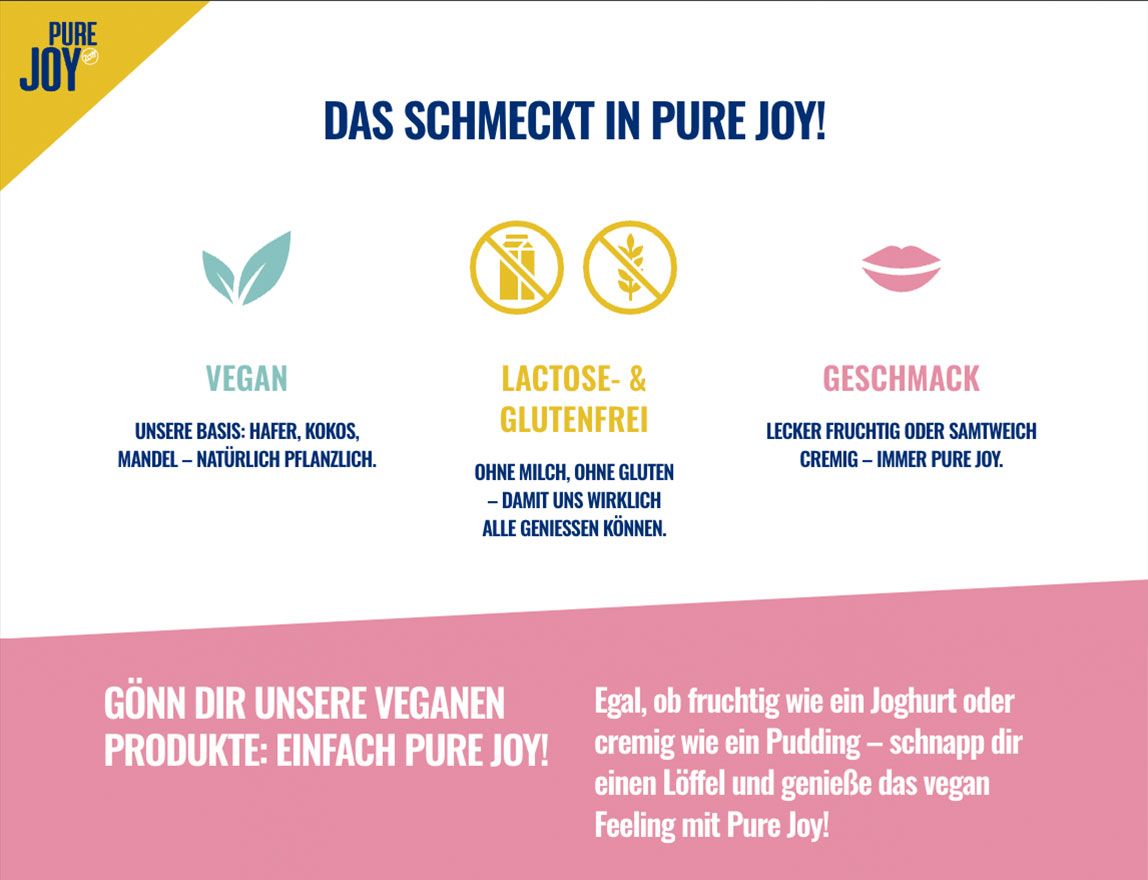 Screenshot vom Projekt Zott PureJoy
