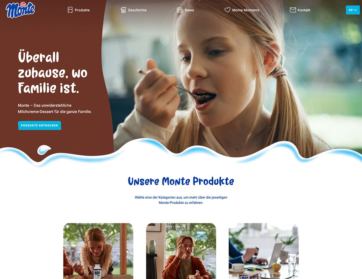 Screenshot vom Projekt Zott Monte