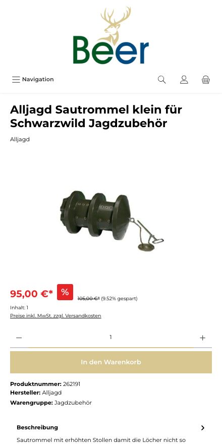 Screenshot vom Projekt Waffen Beer