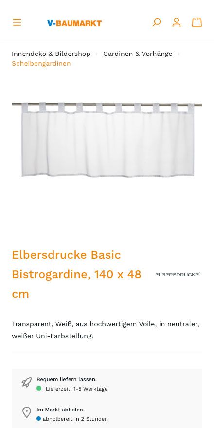 Screenshot vom Projekt V-Baumarkt