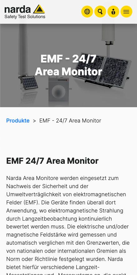 Screenshot vom Projekt Narda