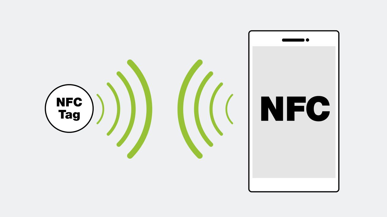 Grafik zum Blogartikel NFC Signal zwischen Tag und Smartphone